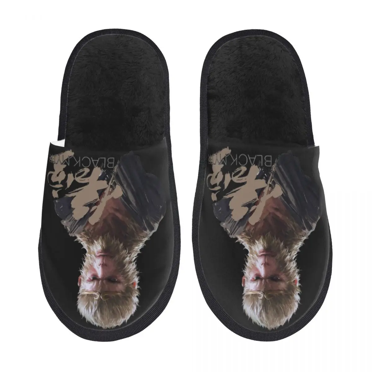 Black Myth Wukong Monkey King House Cotton Slippers Living Room 2024 New Game Soft Memory Foam Slippers Anti-skid