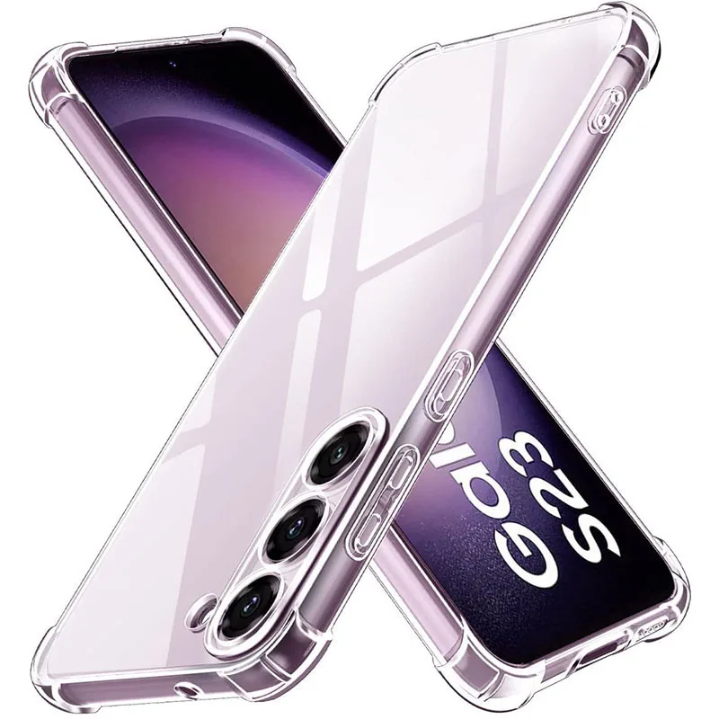 Shockproof Clear Silicone Case For Samsung Galaxy S24 S23 S22 S21 S20 Note 20 Ultra S10 S9 S8 10 Plus 9 8 S7 Ultra Thin Cover