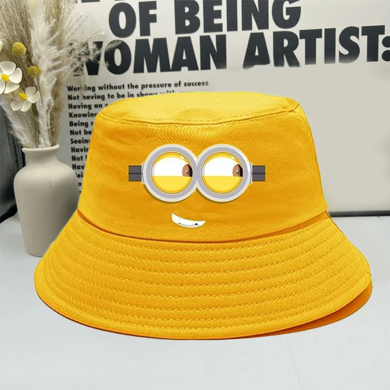 

Minions Parent-child Fisherman Hat Anime Cartoon Fashion Sunscreen Hats Men Women Kids Summer Sunscreen Sunshade Hip Hop Cap