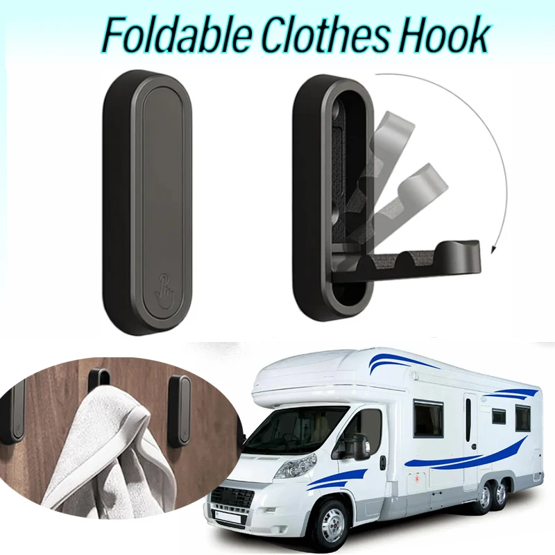 

1 шт., крючок для полотенец в караване, складной крючок для одежды из алюминиевого сплава для хранения для ванной комнаты на колесах, кемпера, аксессуары для интерьера на колесах, крючок для одежды
