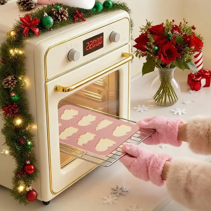 Silicone Christmas Baking Mold Non Stick Surface Adorable Santa Tree Shapes For Holiday DIY Cookie Chocolate Candy Making