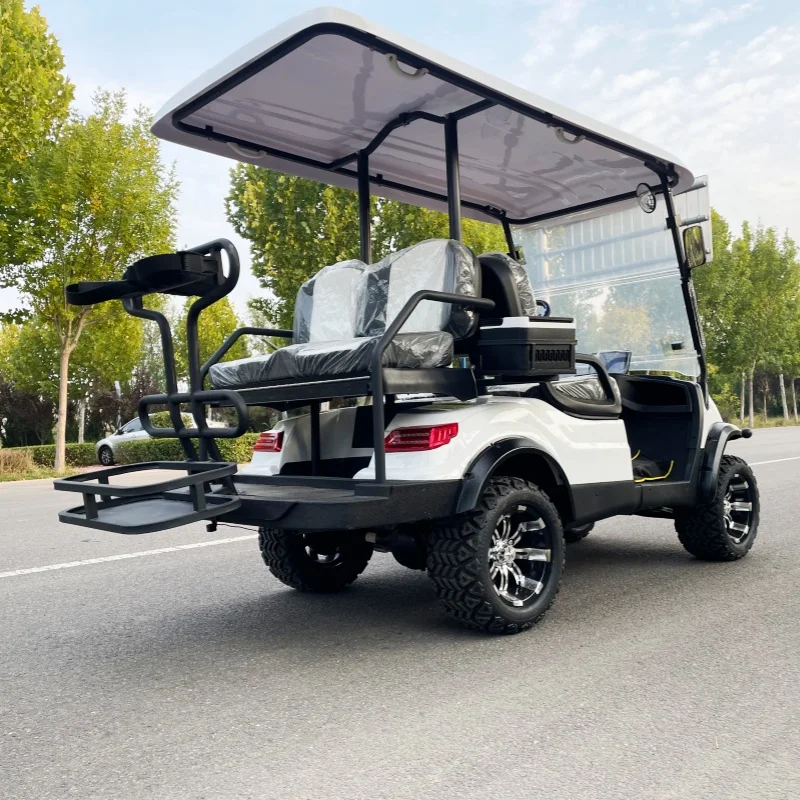 Brand New Street Legal Long Range Electric Golf Cart Family Off Road Scooter 12 Inch Tires Front Basket With Folding Windshield