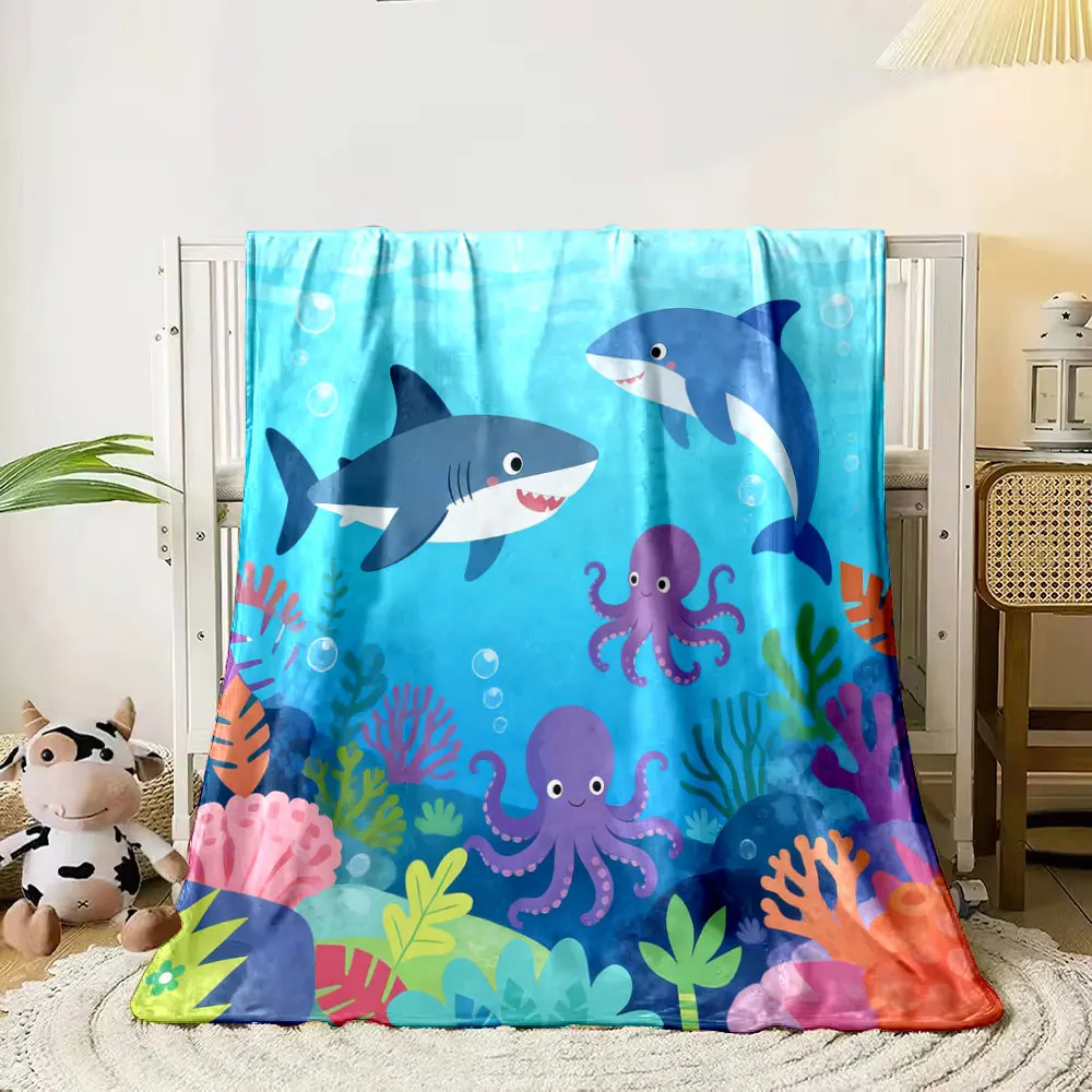 

6 Styl A World of Cute Cartoon Animals Print Warm Comfortable Blanket Home Travel Camping for Adults and Kids Multi-Sizee