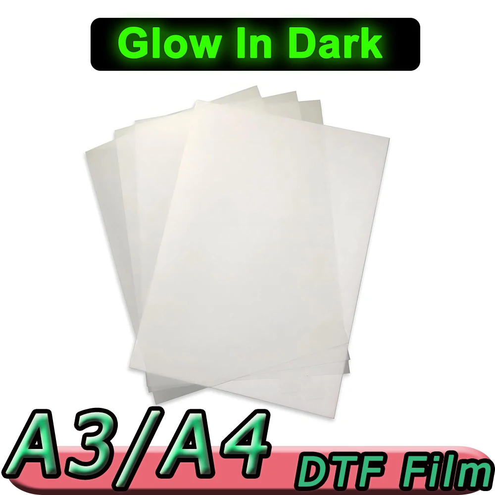 

Green Color Glow in The Dark Film DTF Luminous Transfer Film Printable Heat Transfer Vinyl for DTF Printer Transfers For Fabric