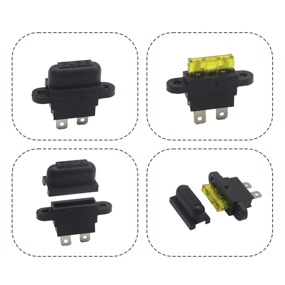 【5Set】Waterproof Auto Standard Middle Fuse Holder + 1-50A Car Boat Truck ATC ATO Blade Fuse 1A 2A-15A 20A 25A 30A 35A 40A 50A