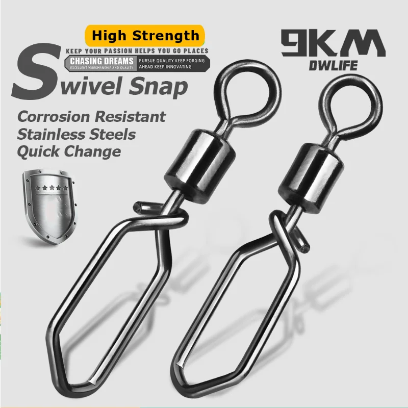 Giratórios de pesca snap 25 ~ 100 pçs gancho snap aço inoxidável barril de rolamento de pesca giratória isca de pesca conector bloqueio snap