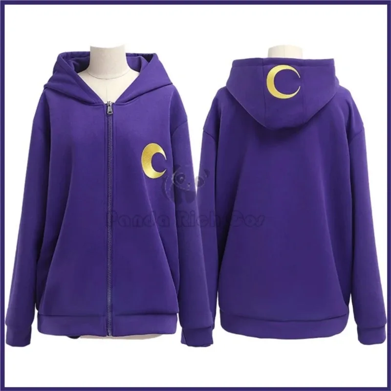 hhh 2025 أنيمي هايكيو!! كي تأثيري حلي تسوكيشيما شعر مستعار عميق الأرجواني سستة معطف هوديي نظارات الكبار رجل امرأة Pa