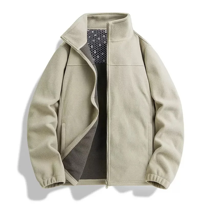 

Осенне-весеннее новое модное однотонное утолщенное теплое ветрозащитное пальто больших размеров, мужская повседневная свободная спортивная куртка высокого качества