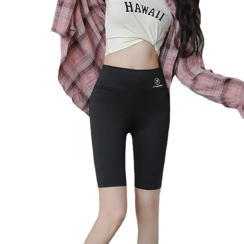 ハイウエストヨガパンツ レディース 夏 薄手 五分丈 シャークスキンパンツ シームレス お腹引き締め ヒップアップ ベースレイヤーパンツ
