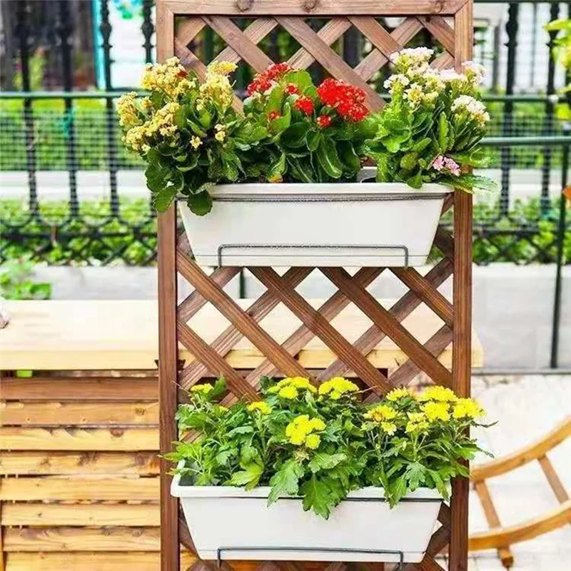 

Medium Size Flower Pot Hanging Rack Planting Trough Balcony Rectangular Vegetable Pot Hanging Large Long Strip Bracket Durable