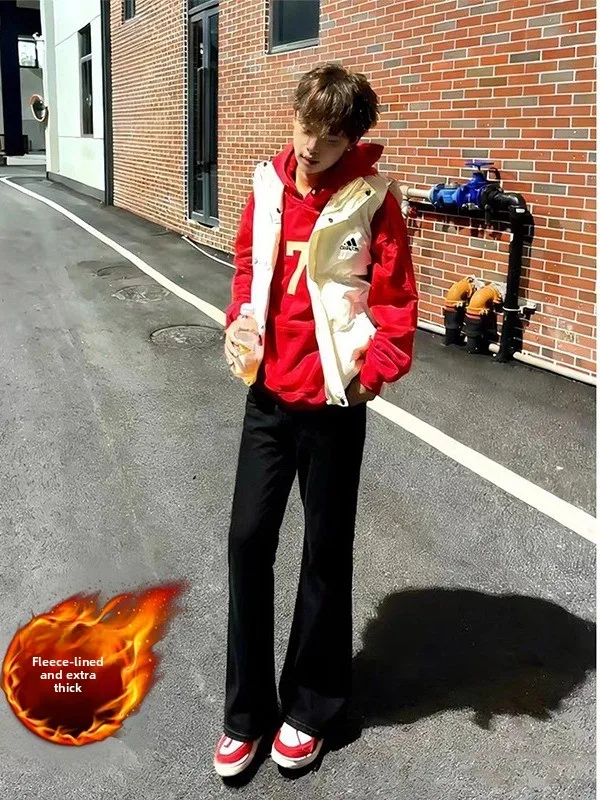 

Мужские расклешенные джинсы Cleanfit Bla со средней посадкой, прямые брюки в американском стиле, для осени и зимы