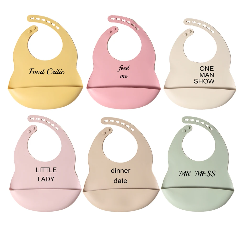 

silicone bibs quote message waterproof for boy girl kid bpa free toddler eating soft essentials baby gift
