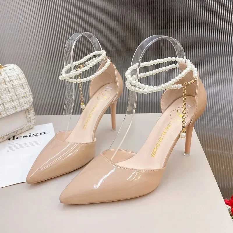 Fashion Ankle Buckle Sandals Summer Women\'s Pointed Sandals Sexy Thin High Heels Shoes Lady Party Dress Shoes Sandalias Zapatos