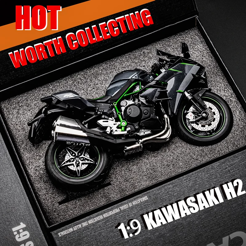 

[GIFT BOX] 1:9 Kawasaki Ninja H2R Alloy Diecast Exquisite Motorcycle Model H2R S1000RR Kids Gifts Collection Decoration Ornament