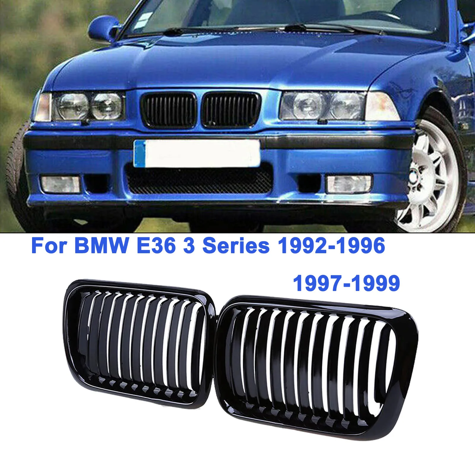 Gloss Black E36 Grille ABS Front Replacement Hood Kidney Grill For BMW E36 1997 1998 1999 for BMW 318i 323i 325i 320i 328i