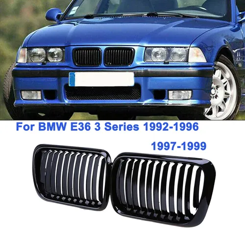 Rejilla delantera de repuesto ABS E36 negra brillante, parrilla de riñón para BMW E36 1997 1998 1999 para BMW 318i 323i 325i 320i 328i