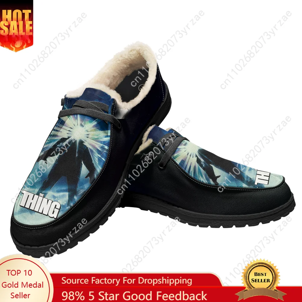 

The Thing Velvet Flat Shoes Mens Womens Warm Shoe Indoor Outdoor Light Shoe Personalized Fashion Print Custom Made Couple Shoes