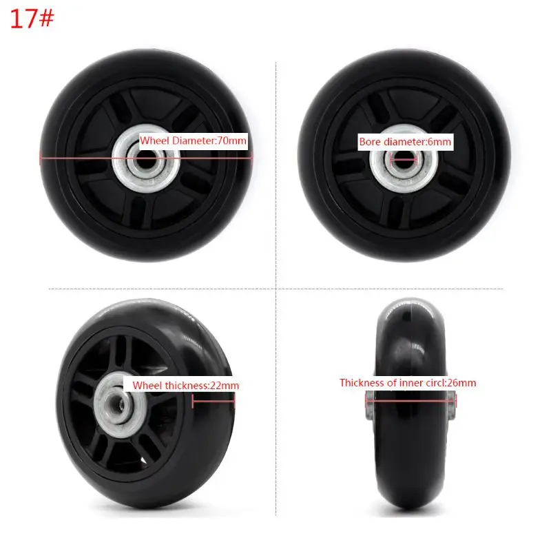 1PC Plastic Swivel Wheels Luggage Rotating Wheel Suitcase Replacement Casters Parts