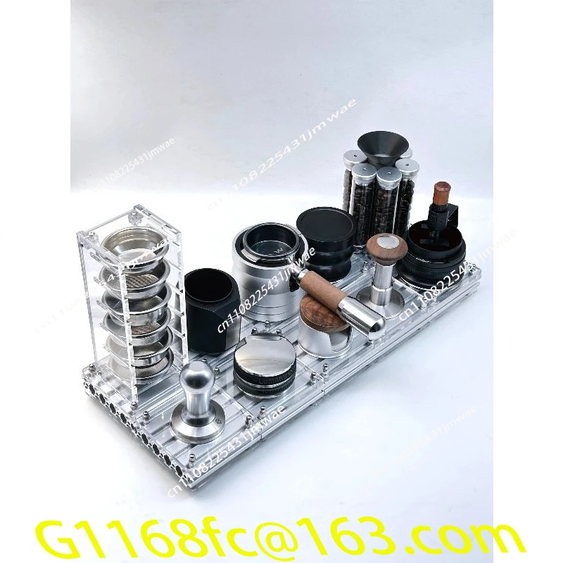 Pink Hammer Coffee Tool Storage Rack Aluminum Alloy Acrylic Modular Bar Table Cloth Powder Needle Shelf