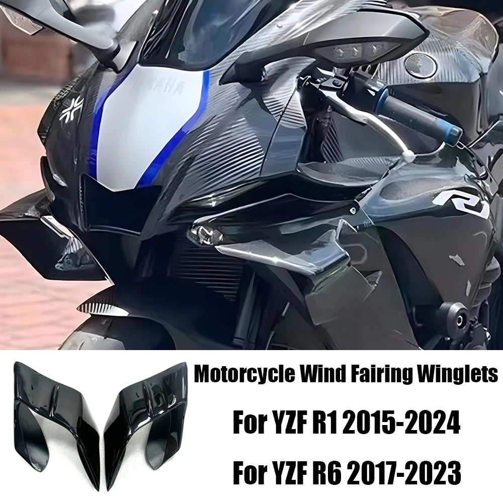 

For Yamaha YZF-R1 2015-2024 YZF R6 2017-2023 aerodynamic frame, new wing air guide spoiler aileron，Motorcycle fixed wing cover