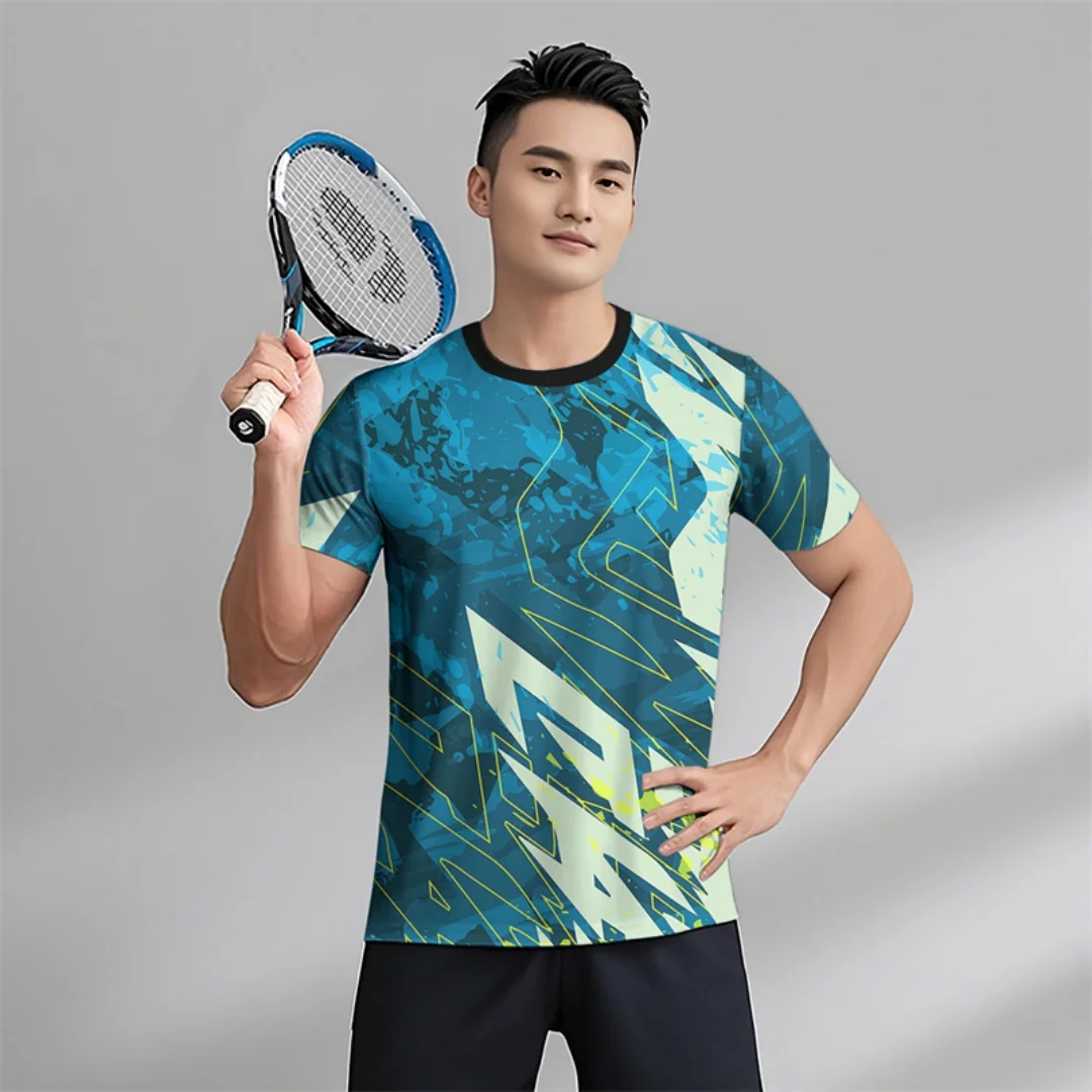 اللياقة البدنية في الهواء الطلق تي شيرت الريشة قمصان التنس الصيف الرياضة الترفيه الجافة بسرعة تي شيرت رجالي ملابس الأطفال المحملة Y2k امرأة #5