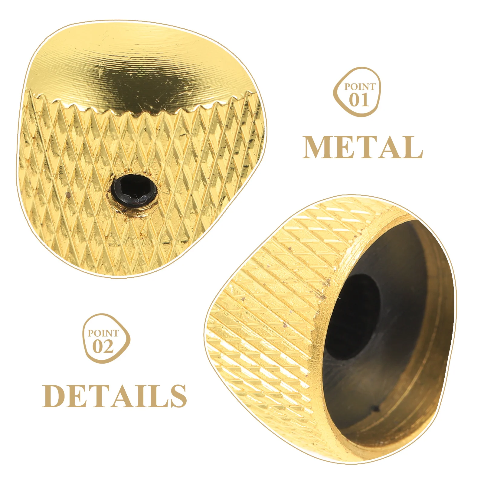 

4pcs Electric Guitar Volume Metal Knobs Durable Anti-Corrosive Guitar Potentiometer Replacement Caps Bass Accessories Tone