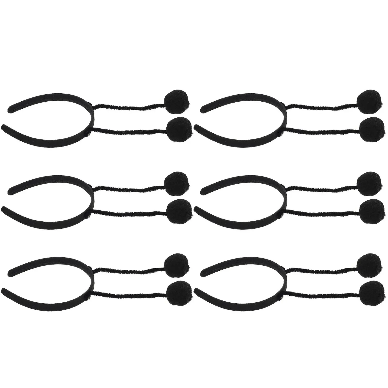 

6Pcs Hair Ball Hairband Soft Comfortable Non Slip Party Headband Fashionable Eye Catching Headwear for Cosplay Photo Prop