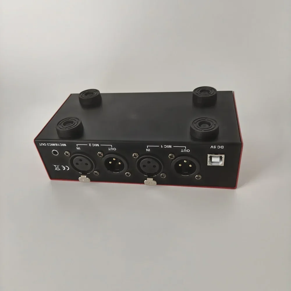 Dual Output Phantom Power Supply 48V Metal For Condenser Microphones Music Recording Equipment