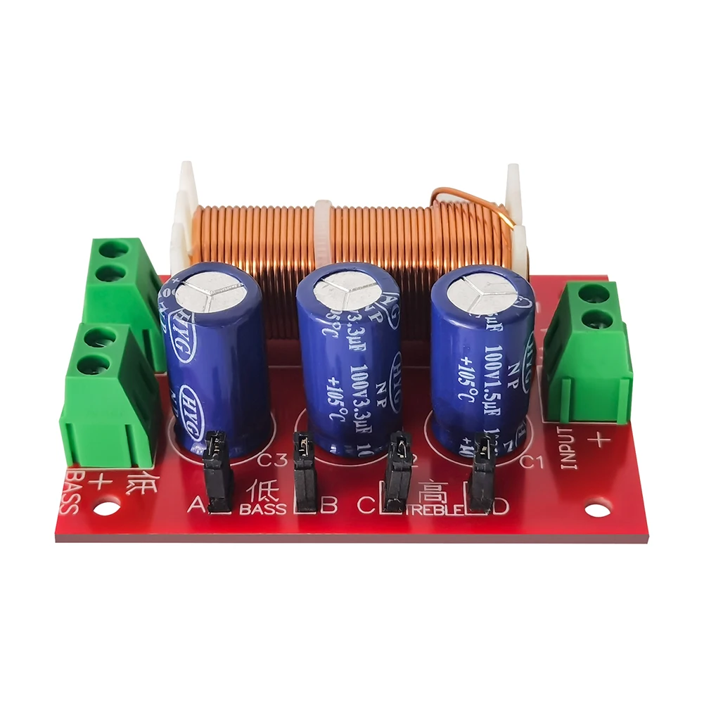 YLY-2088 Speaker Frequency Divider 400W 2 Way Crossover Filters Module Adjustable Full Range Treble Bass Welding Free