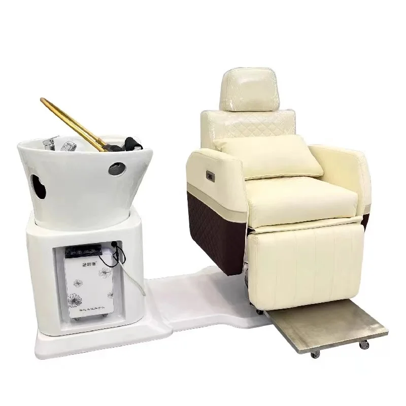 

Aesthetics Head Spa Bed Massage Makeup Water Therapy Hairdressing Chair Recliner Washbasin Hair Salon Furniture Silla Peluqueria