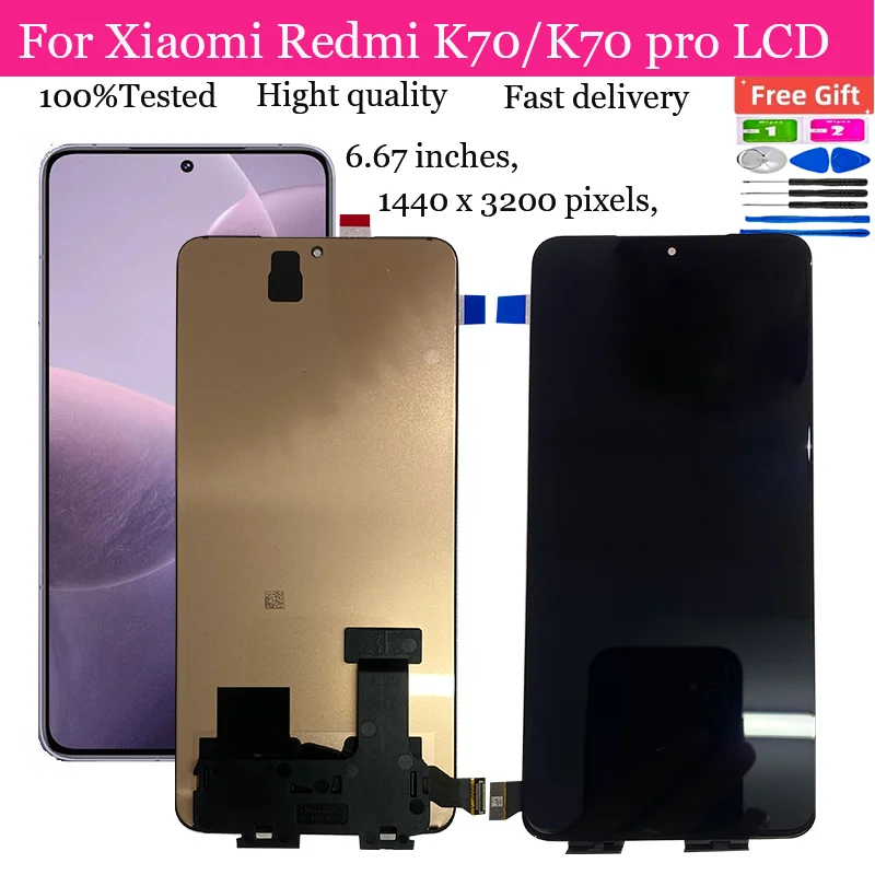 Original For Xiaomi Redmi K70 k70 Pro LCD 23117RK66C 23113RKC6C Display Touch Panel Screen Digitizer Assembly