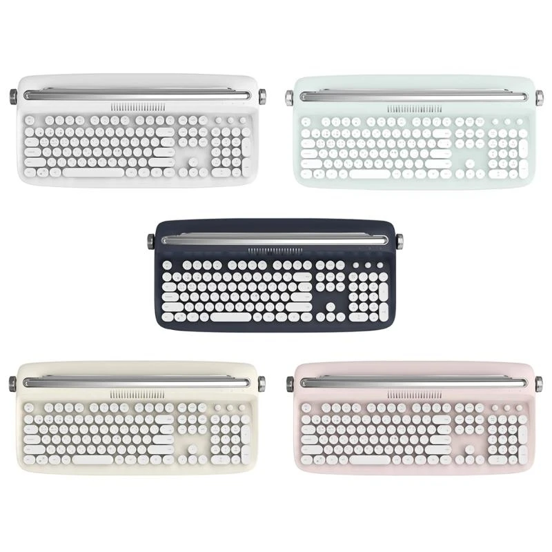 Fashion Korea Bluetooth-compatible Typewriter Keyboard Retro Steampunk 108 Keys Dot Office Wireless Mechanical Best Sale