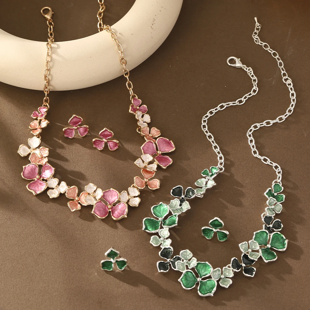 Cring Coco Enamel Flower Necklace for Women, Elegant Gift