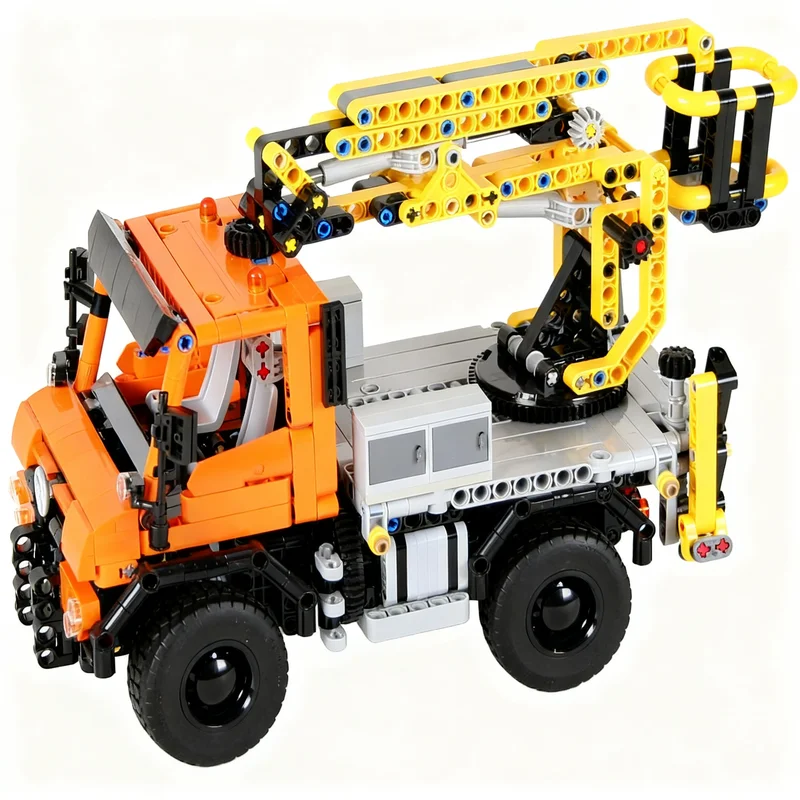 284pcs MOC Technical Unimoges Cherry Picker Model Building Blocks Toys Construction Christmas Gift Birthday Assemble Display DIY