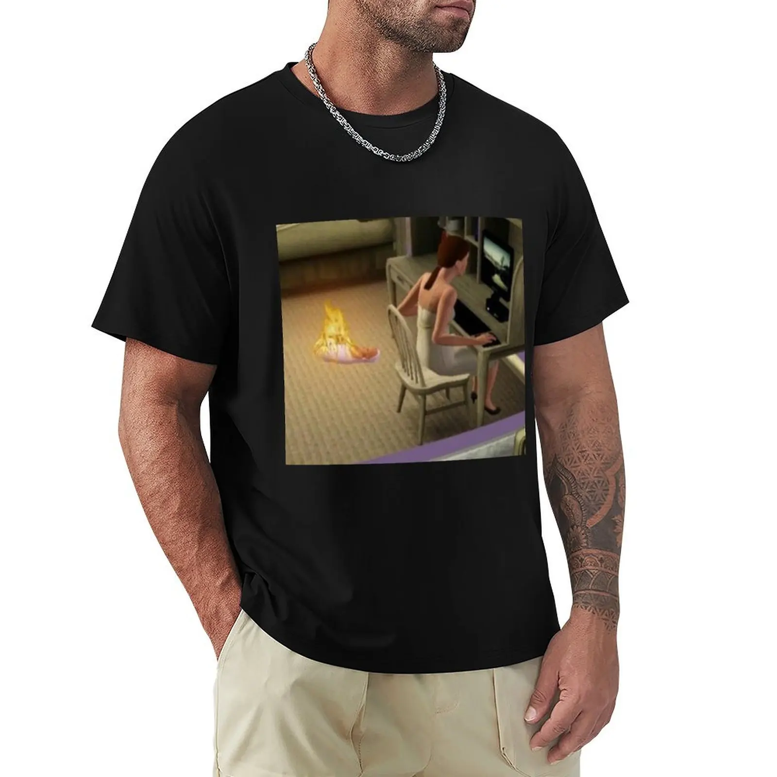 Cursed The Sims T-Shirt Big and Tall Gym T-Shirt