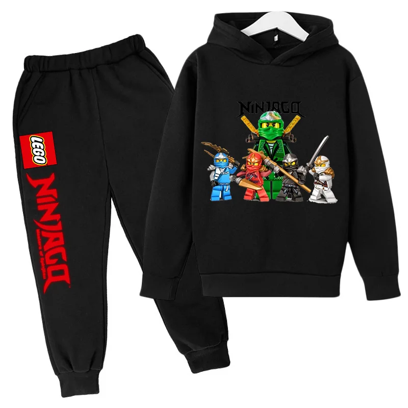 Ninja kidz Boys and girls hoodie and pants two-piece Ninja Boy Spring/Fall casual hooded sweatshirt and sports leggings ins