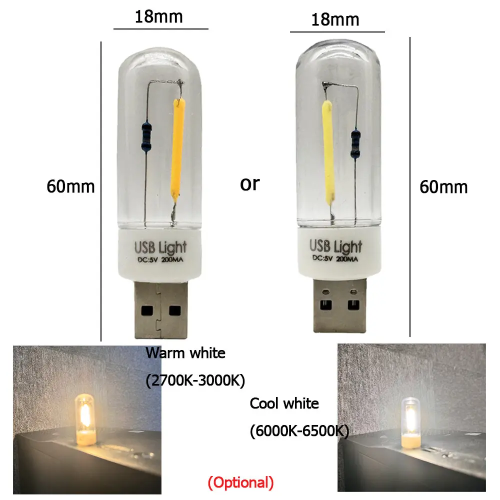 1PC Mini Portable Bedroom USB LED Lamp 5V 1W Bright Book Light Reading Lamp for Power Bank PC Laptop Notebook Night Light