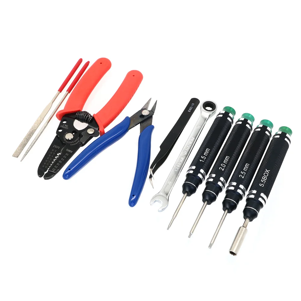 RC Tools Kits Screwdriver Pliers Hex Sleeve Socket Repair Box Set 10 in 1 Kit for Repairing FPV drone RC Airplanes RC Model Toys