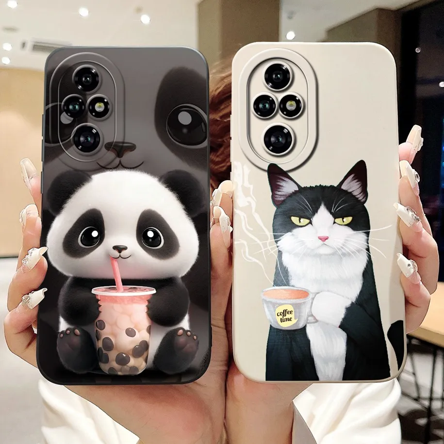 For Honor 200 Pro 5G Case ELP-AN00 Cover Cute Cartoon Panda Cat Shockproof Fundas For Honor200 Pro Bumper on Honor 200Pro Hoesje