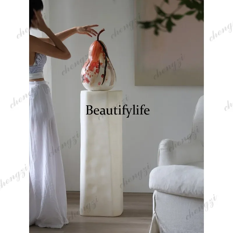 R134 translucent fiberglass column ornament table entrance decoration booth island table floor base table