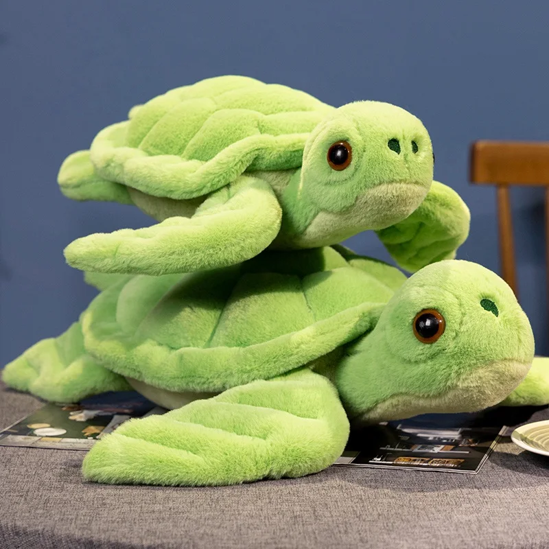 

45-65cm New Sea Turtle Plush Toy Soft Tortoise Plush Doll Cartoon Green Turtle Animal Stuffed Pillow Chair Cushion Birthday Gift