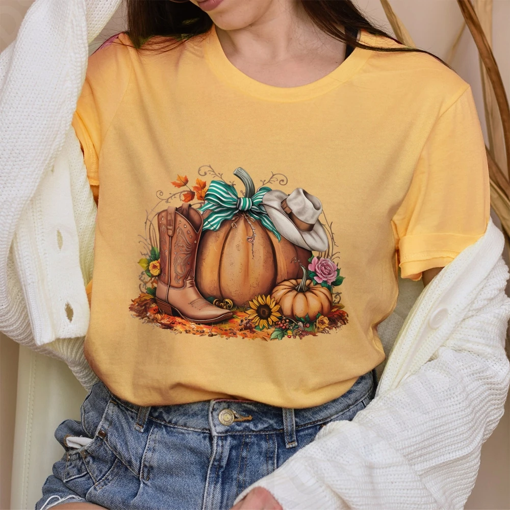 Halloween T-Shirt Howdy Pumpkin Shirt Western Fall Gift Fall Vibes Cowgirl Tee Women Halloween Costumes Women’s Clothes Top Tees