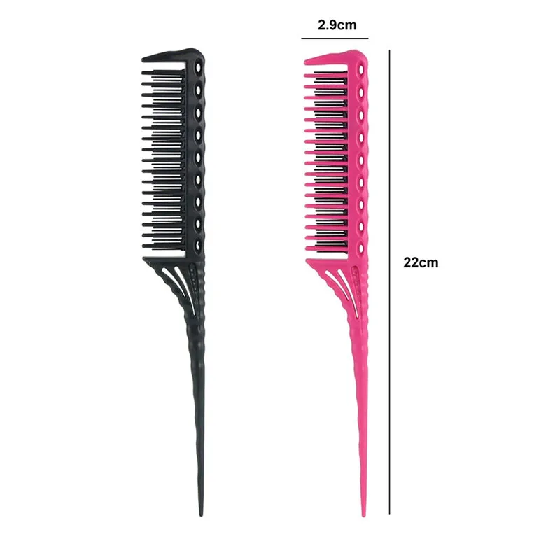 3 Rows Mixed Height Teeth Teasing Comb Pointed Rat Tail Hair Partition Comb Hair Backcombing Volumizing Tool Hair Styling Tools
