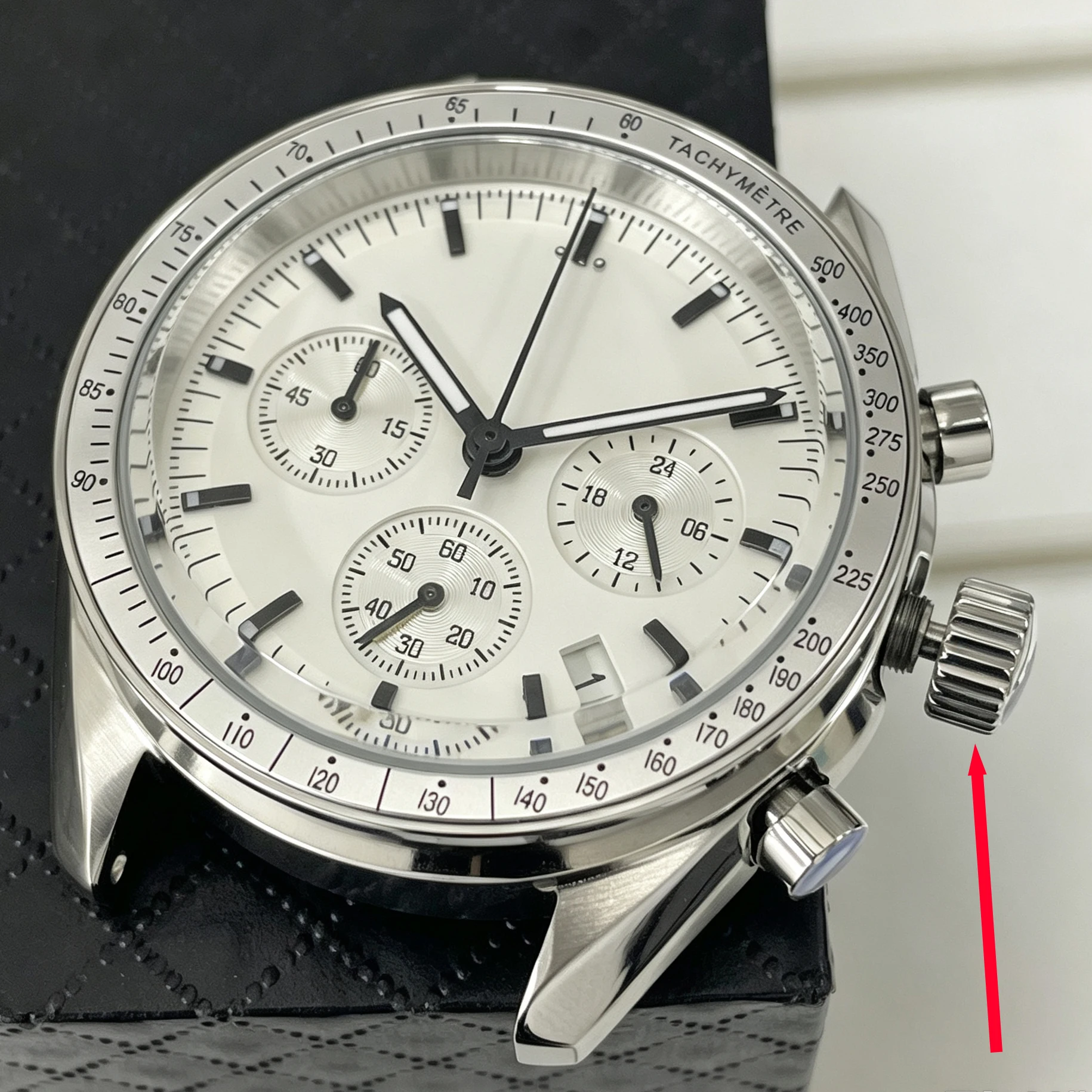 39.7mm Men's Chronograph Watch - Hour And Minute Hands, Second Hand, VK63 Quartz Movement, With Bezel, Water-Resistant, No Strap