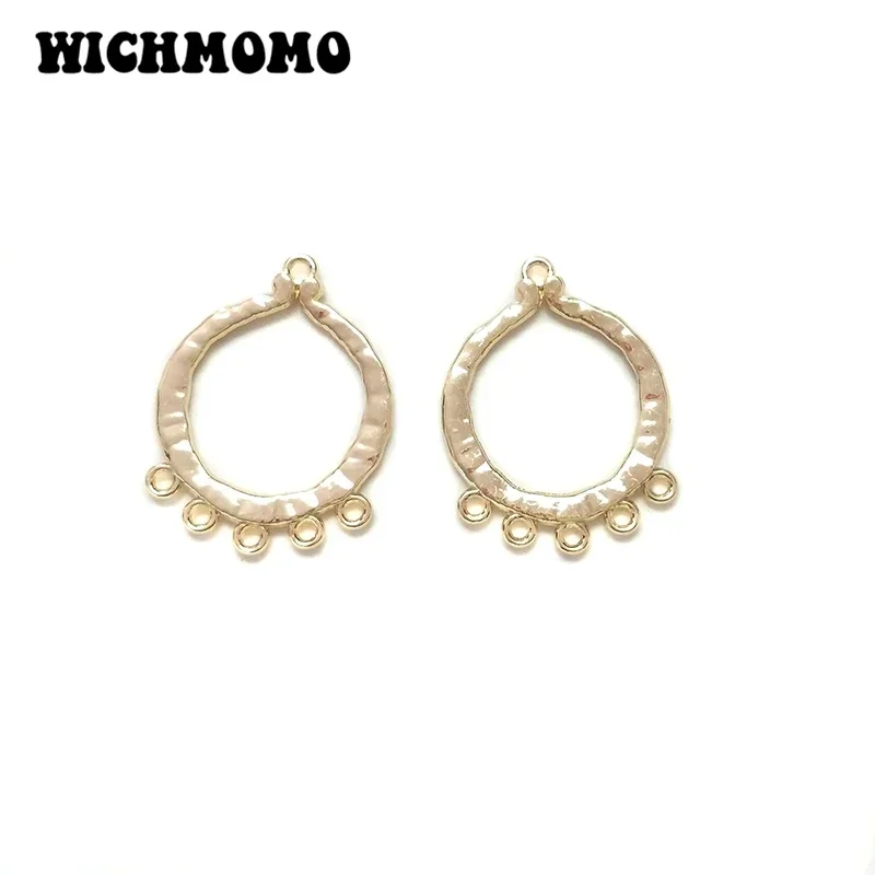 New 32MM Round Porous Linker 10pcs/lot Retro Hollow Out Gold Zinc Alloy Tassel Loop for DIY Necklace Connectors Charms Findings