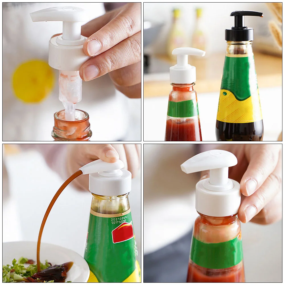 10 Sets Hand Soap Dispenser Oyster Sauce Bottle Press Mouth Nozzle Kitchen Pump Head Syrup White Metal Travel