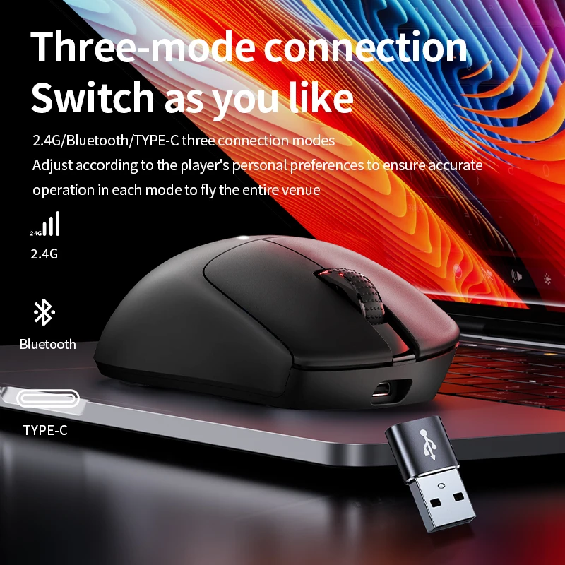 SOREX X1 1000 Hz snoeisnelheid Draadloze gamingmuis 6400 DPI Aanpassing op 6 niveaus Bluetooth 5.0 Lichtgewicht