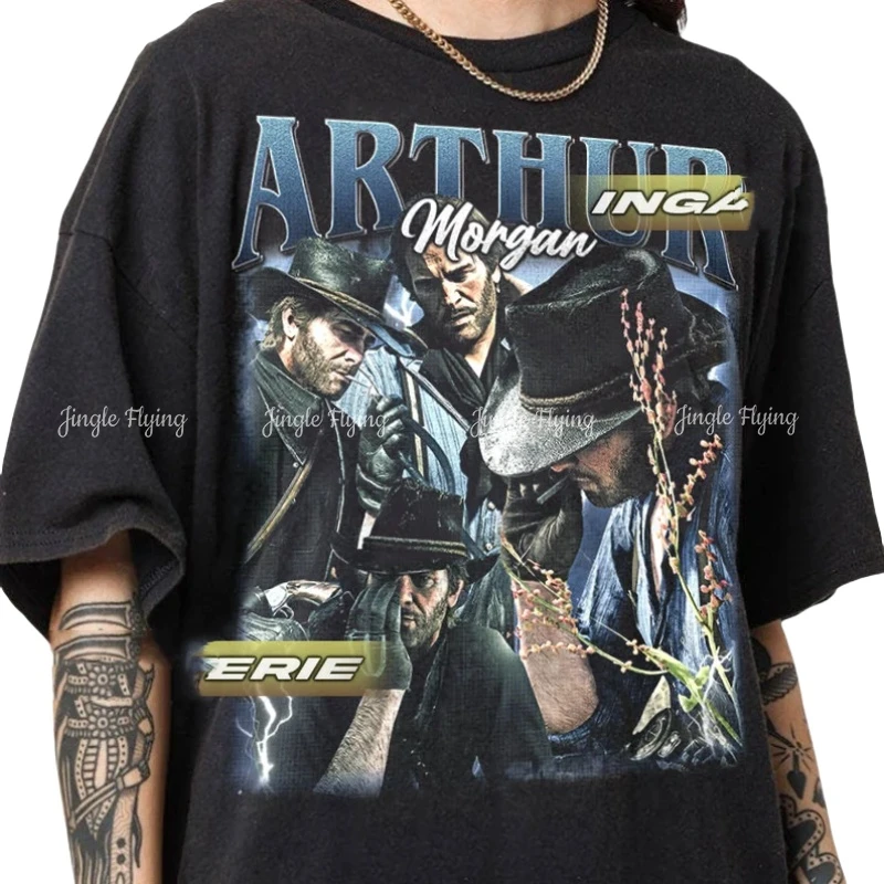 ملابس الشارع عارضة لينة للتنفس ، أرثر مورغان التي شيرت ، قميص عتيق ، محدود #2