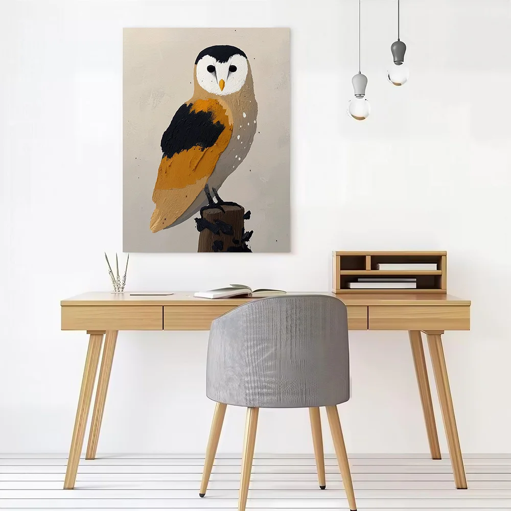 Barn Owl Painting Canvas Wall Arts Poster Customizable Pictures Printing for Room Gamer Decoration Vintage Decor Luxury Bedroom