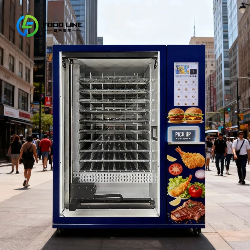 Customized 24-h Commercial Hot Food Breakfast Dinner Lunch Vending Machine 21.5-inch Touch Screen Fast Food Vending Machine